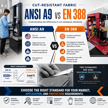 क्या ANSI A9 कट{{1}प्रतिरोधी कपड़ा भी EN 388 पंचर परीक्षण में उच्चतम रेटिंग प...
